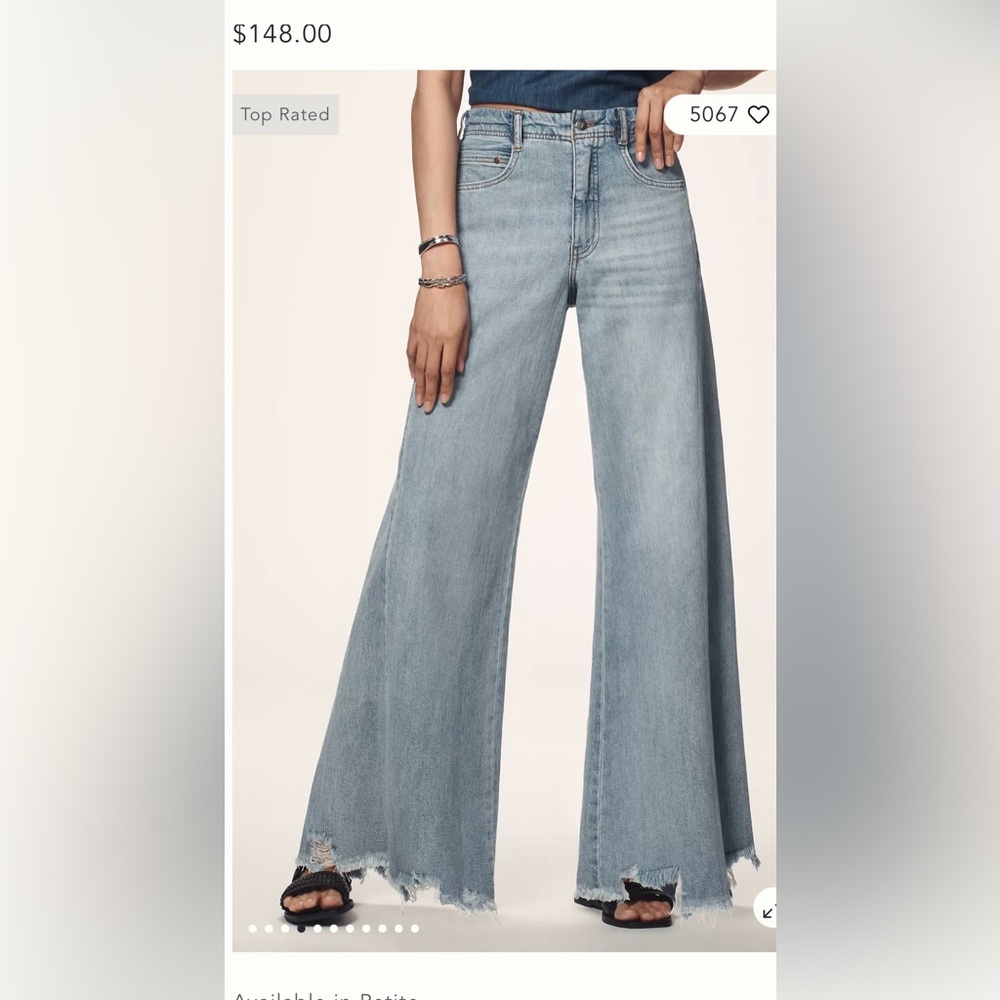 Anthropologie PILCRO ELLA MID-RISE FRAYED RELAXED JEANS - NWT